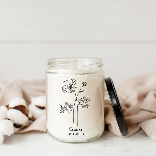 "OCTOBER"Birth Flower candle
